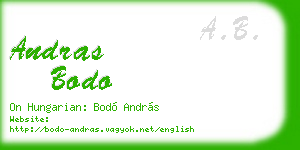 andras bodo business card