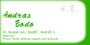 andras bodo business card